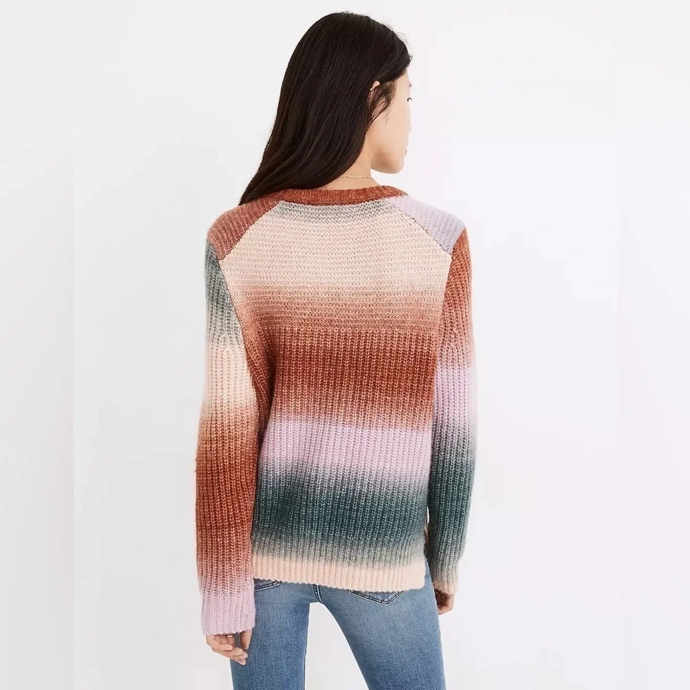Madewell Fall 2021 Space-Dyed Button-Shoulder Pullover Sweater Small Wool Alpaca
